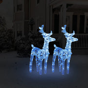 Kerstrendieren 2 st 80 LED blauw acryl 18x8.5x55 cm