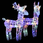 Kerstrendieren 2 st 80 LED's acryl meerkleurig 55 cm