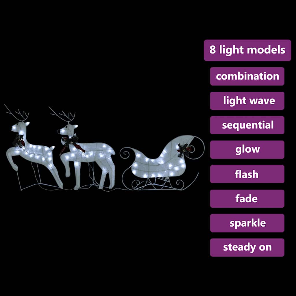 Kerstdecoratie Rendieren En Slee 60 Led's 2