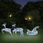 Kerstdecoratie rendieren en slee 60 LED's wit 2 Wit