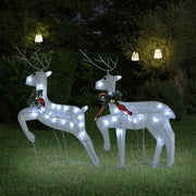 Kerstrendieren 2 st 40 LED's wit 42x14.5x62cm