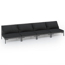4-Delige Loungeset Met Kussens Poly Rattan Donkergrijs 4x midden