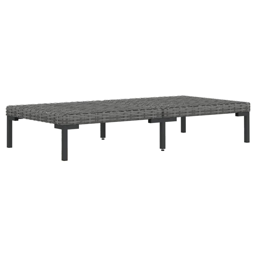 7-Delige Loungeset Met Kussens Poly Rattan Donkergrijs 1