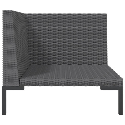 8-delige Loungeset met kussens poly rattan donkergrijs