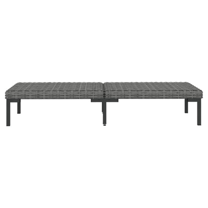 8-delige Loungeset met kussens poly rattan donkergrijs