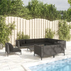 0-Delige Loungeset Met Kussens Poly Rattan Donkergrijs 1 5x hoek + 4x midden + Tafel