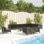 -Delige Loungeset Met Kussens Poly Rattan Donkergrijs 1 5x midden + 5x hoek + Tafel