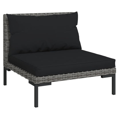 6-Delige Loungeset Met Kussens Poly Rattan Donkergrijs 1