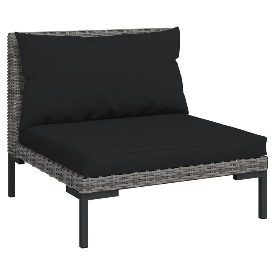 6-Delige Loungeset Met Kussens Poly Rattan Donkergrijs 1
