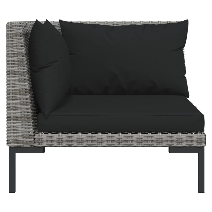 6-Delige Loungeset Met Kussens Poly Rattan Donkergrijs 1
