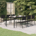 Tuintafel 200x100x74 cm staal glas zwart