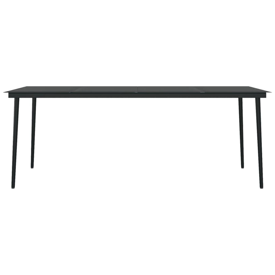 Tuintafel 200x100x74 cm staal en glas zwart