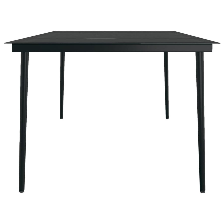 Tuintafel 200x100x74 cm staal en glas zwart