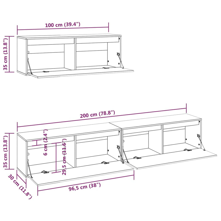 Tv-Meubelen Massief Grenenhout Wit