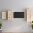 Tv-meubels 3 st massief grenenhout wandmontage
