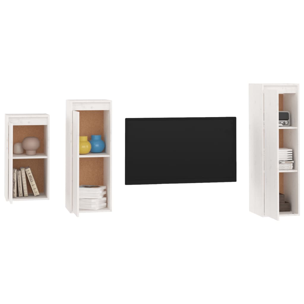 Tv-Meubelen Massief Grenenhout Wit