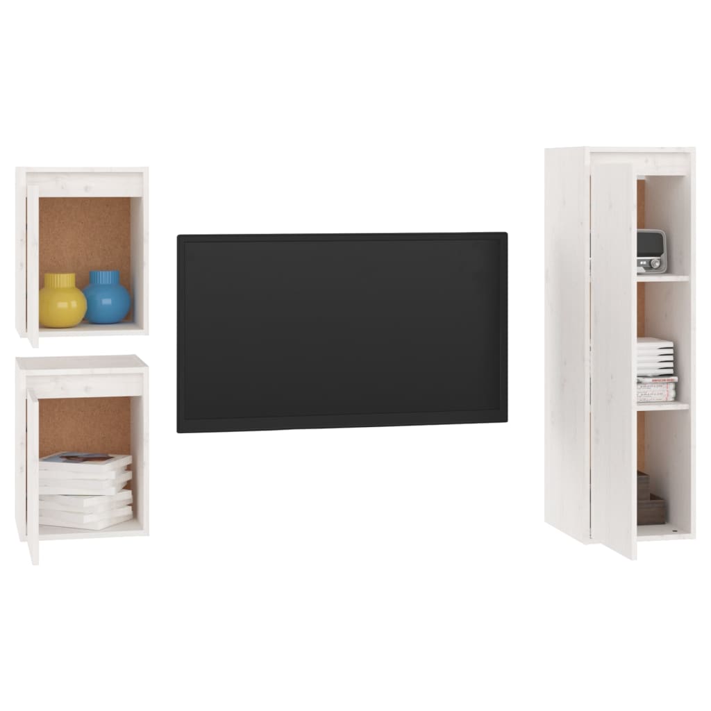 Tv-Meubelen Massief Grenenhout Wit