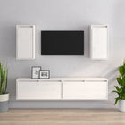 TV Cabinets 4 pcs Solid Pine Wood White