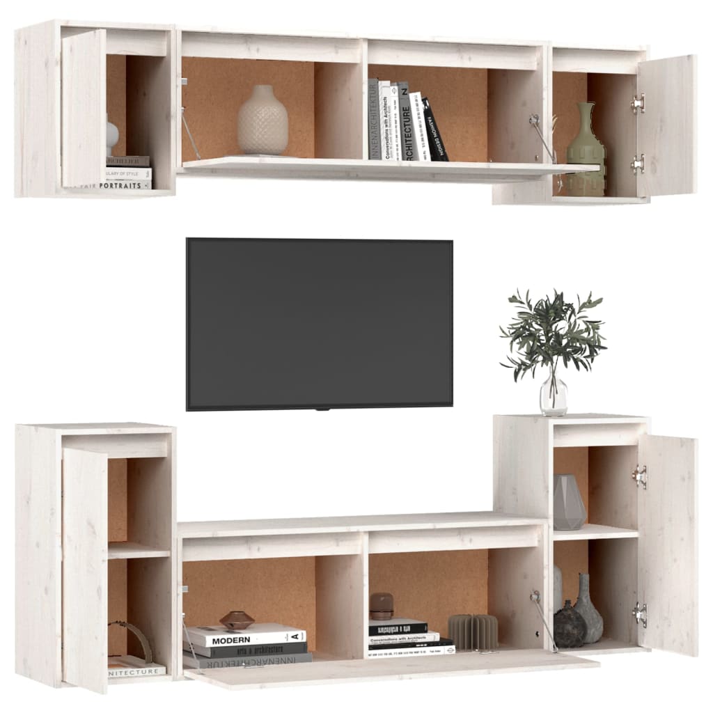 Tv-Meubelen Massief Grenenhout Wit