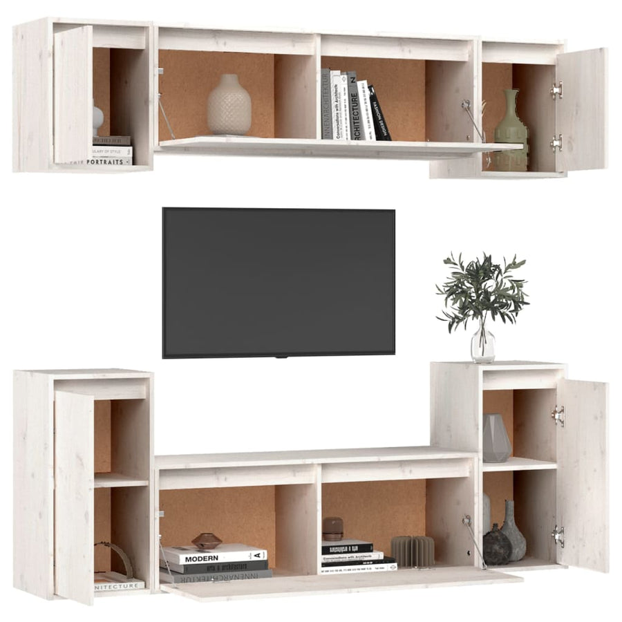 Tv-Meubelen Massief Grenenhout Wit