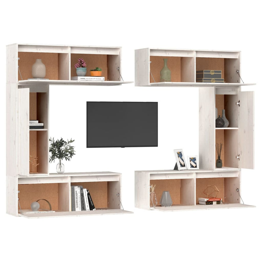 Tv-Meubelen Massief Grenenhout Wit