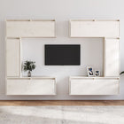 TV cabinets 6 pcs solid pine white