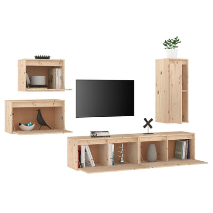 Tv-Meubelen 5 St Massief Grenenhout