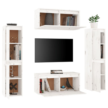 Tv-Meubelen Massief Grenenhout Wit