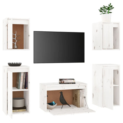 Tv-Meubelen Massief Grenenhout Wit