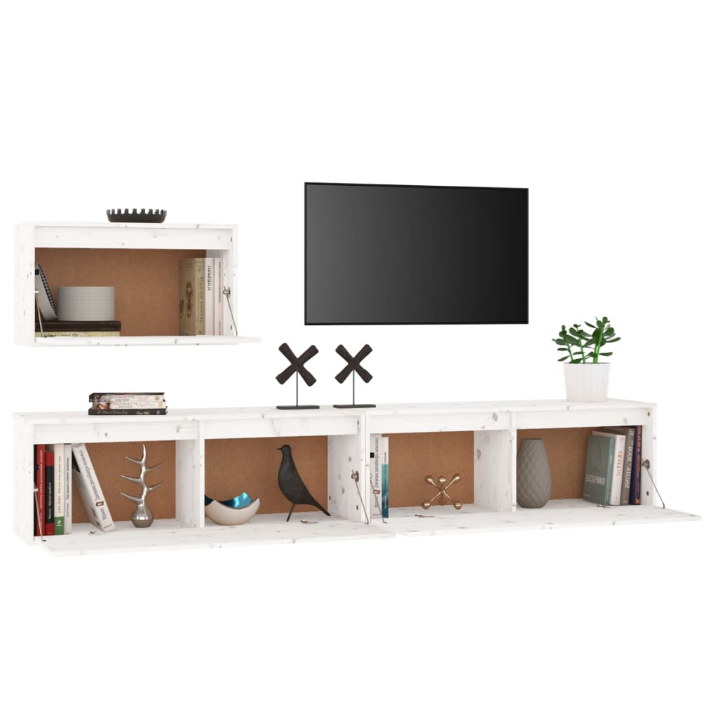 Tv-Meubelen Massief Grenenhout Wit