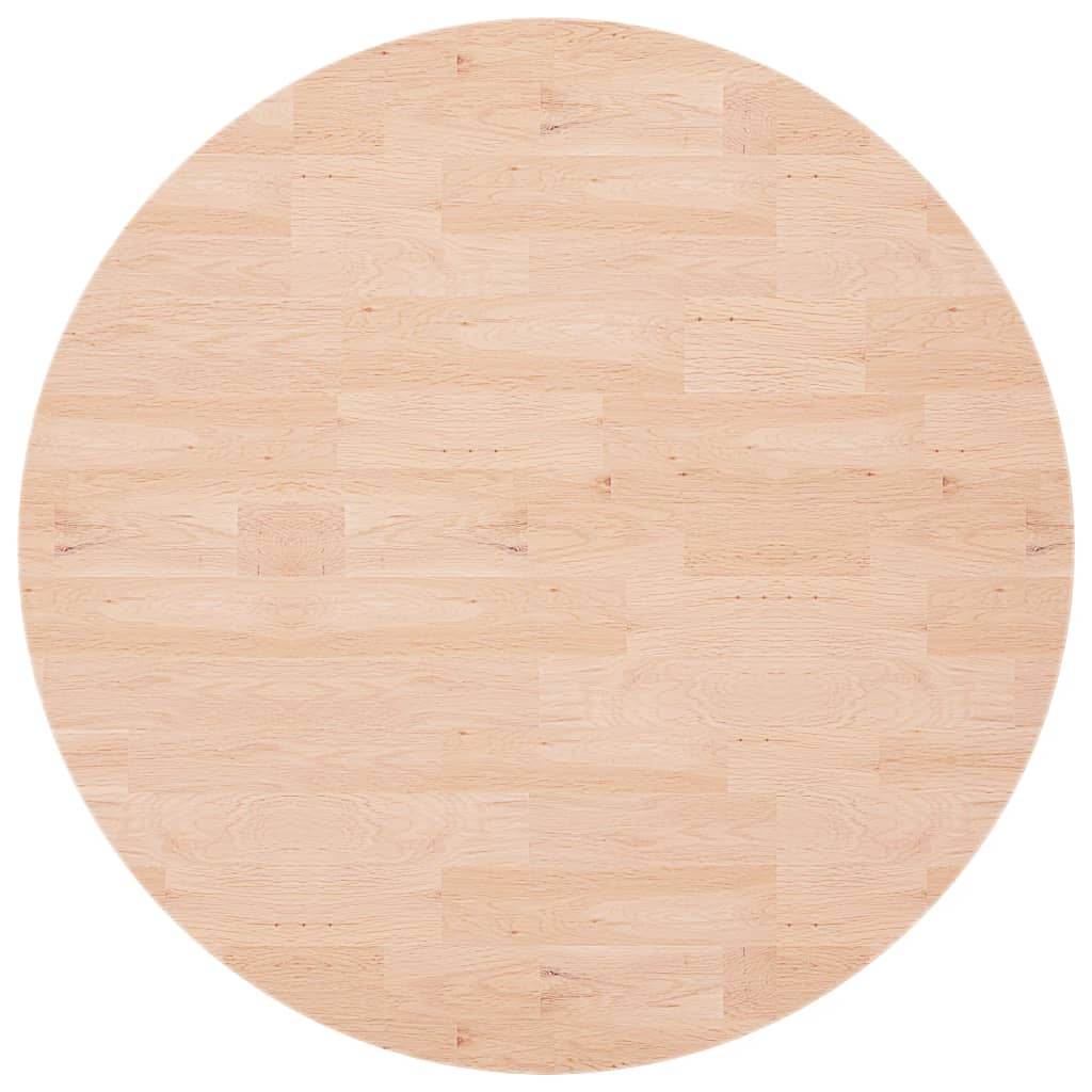 Tafelblad Rond Ø90X1,5 Cm Onbehandeld Massief Eikenhout Ø 90 x 1.5 cm Naturel