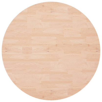 Tafelblad Rond Ø90X1,5 Cm Onbehandeld Massief Eikenhout Ø 90 x 1.5 cm Naturel