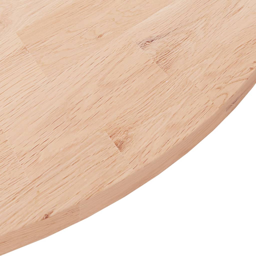 Tafelblad Rond Ø90X1,5 Cm Onbehandeld Massief Eikenhout Ø 90 x 1.5 cm Naturel
