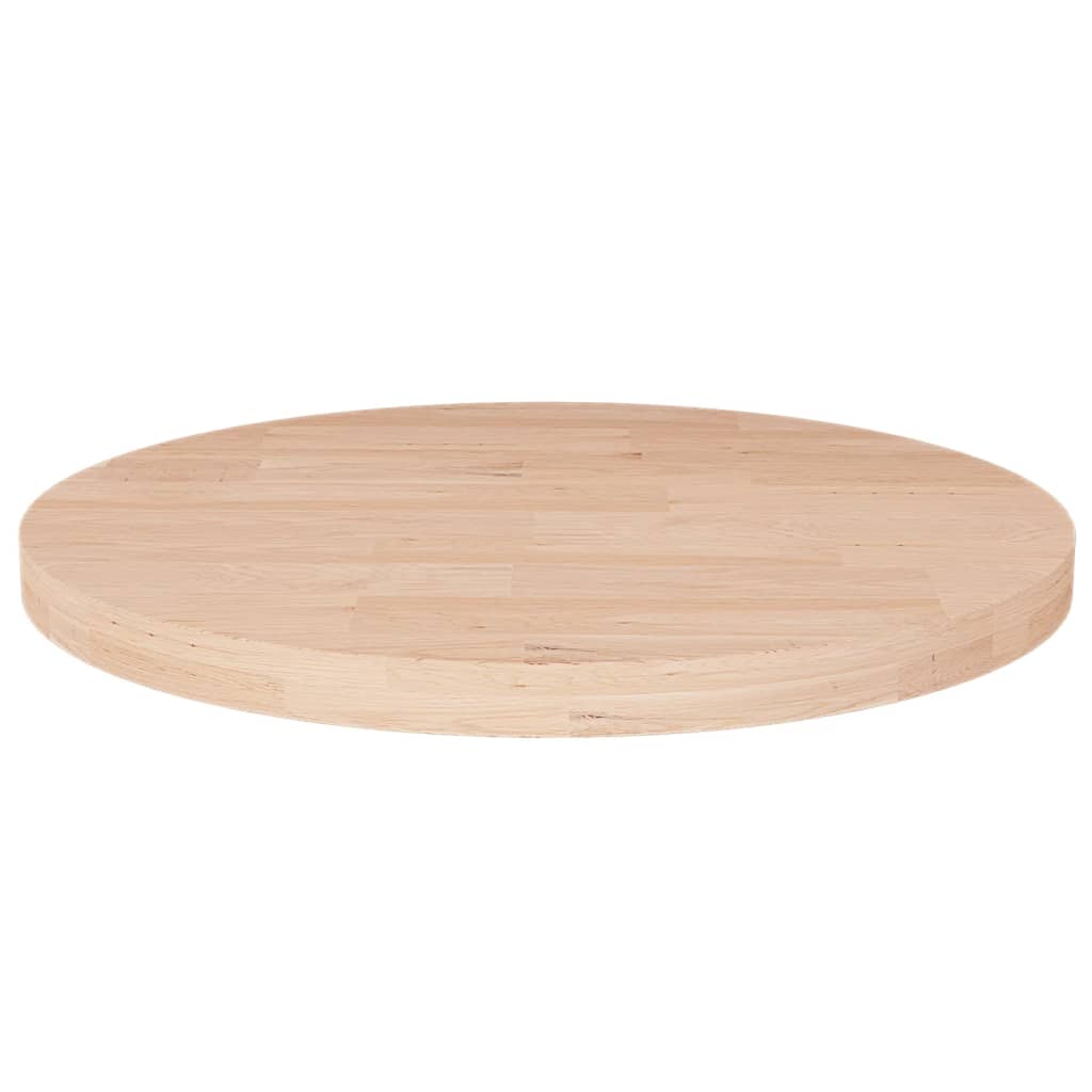 Tafelblad rond Ø30x2,5 cm onbehandeld massief eikenhout Ø 30 x 2.5 cm Naturel