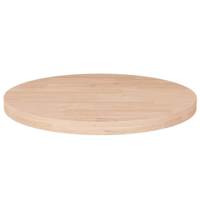 Tafelblad rond Ø50x2,5 cm onbehandeld massief eikenhout Ø 50 x 2.5 cm Naturel