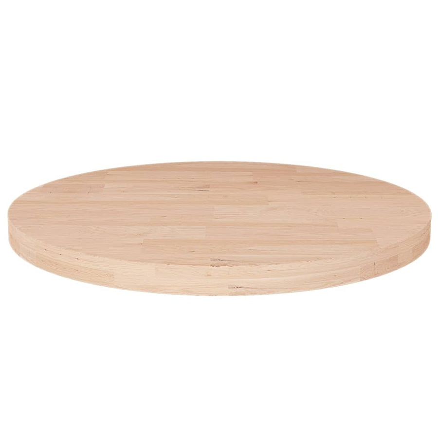 Tafelblad rond Ø50x2,5 cm onbehandeld massief eikenhout Ø 50 x 2.5 cm Naturel