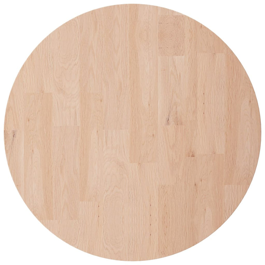 Tafelblad rond Ø50x2,5 cm onbehandeld massief eikenhout Ø 50 x 2.5 cm Naturel