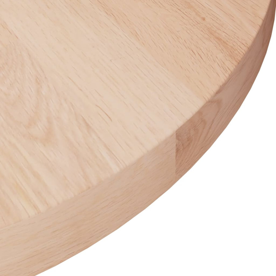 Tafelblad rond Ø50x2,5 cm onbehandeld massief eikenhout Ø 50 x 2.5 cm Naturel