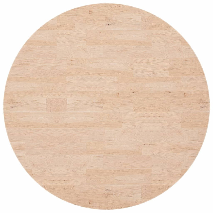Tafelblad Rond Ø90X2,5 Cm Onbehandeld Massief Eikenhout Ø 90 x 2.5 cm Naturel