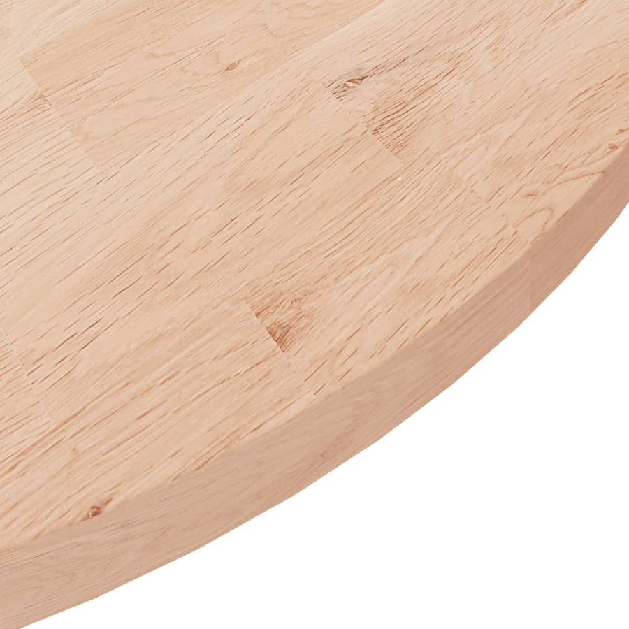 Tafelblad Rond Ø90X2,5 Cm Onbehandeld Massief Eikenhout Ø 90 x 2.5 cm Naturel