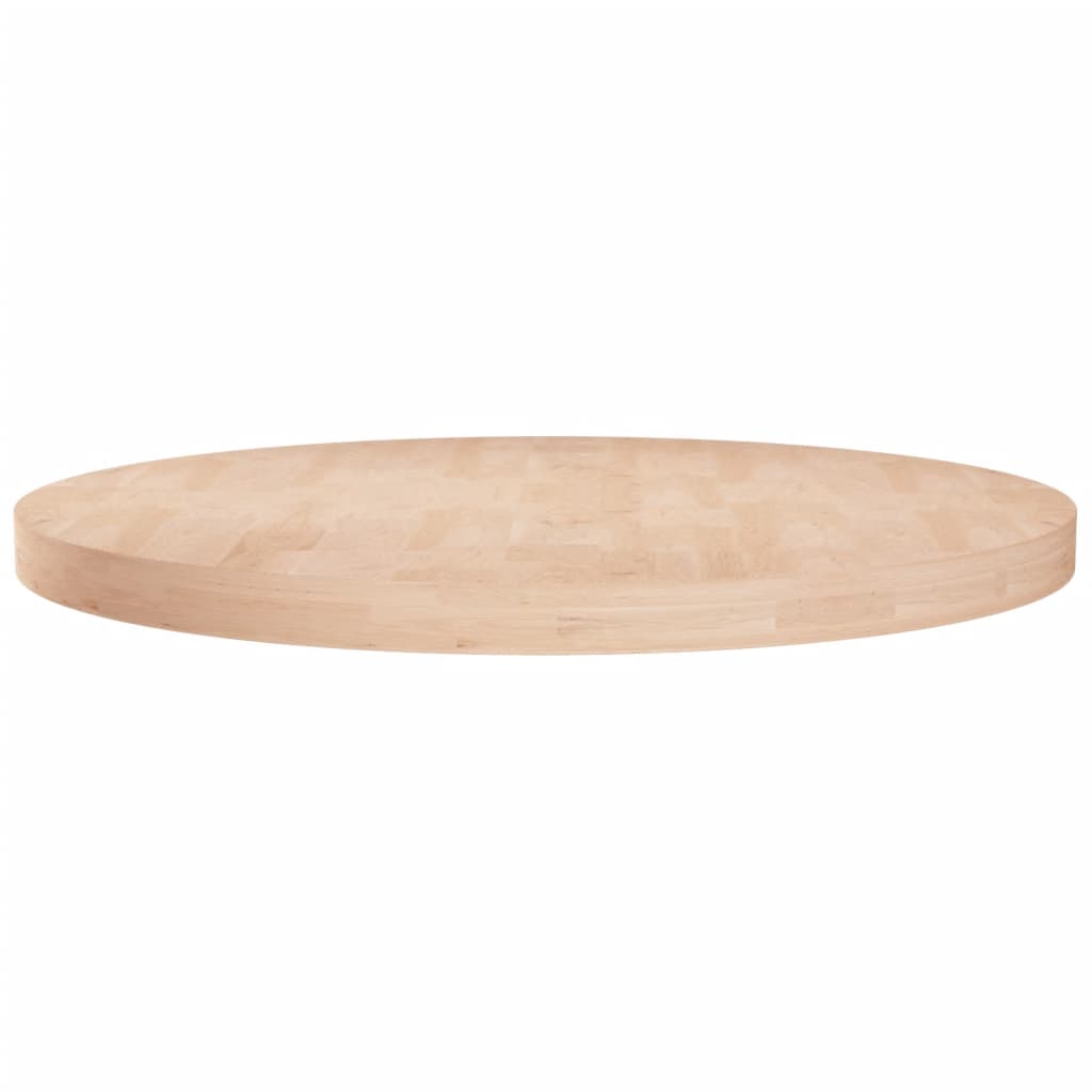 Tafelblad rond Ø80x4 cm onbehandeld massief eikenhout Ø 80 x 4 cm Naturel