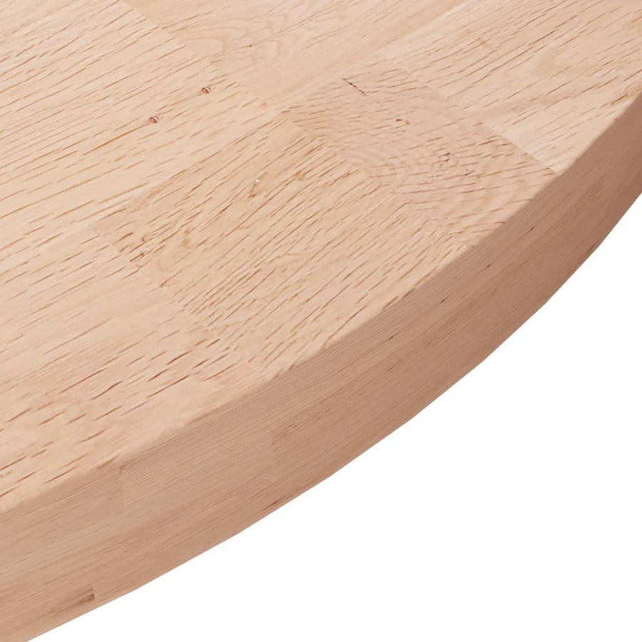 Tafelblad rond Ø80x4 cm onbehandeld massief eikenhout Ø 80 x 4 cm Naturel