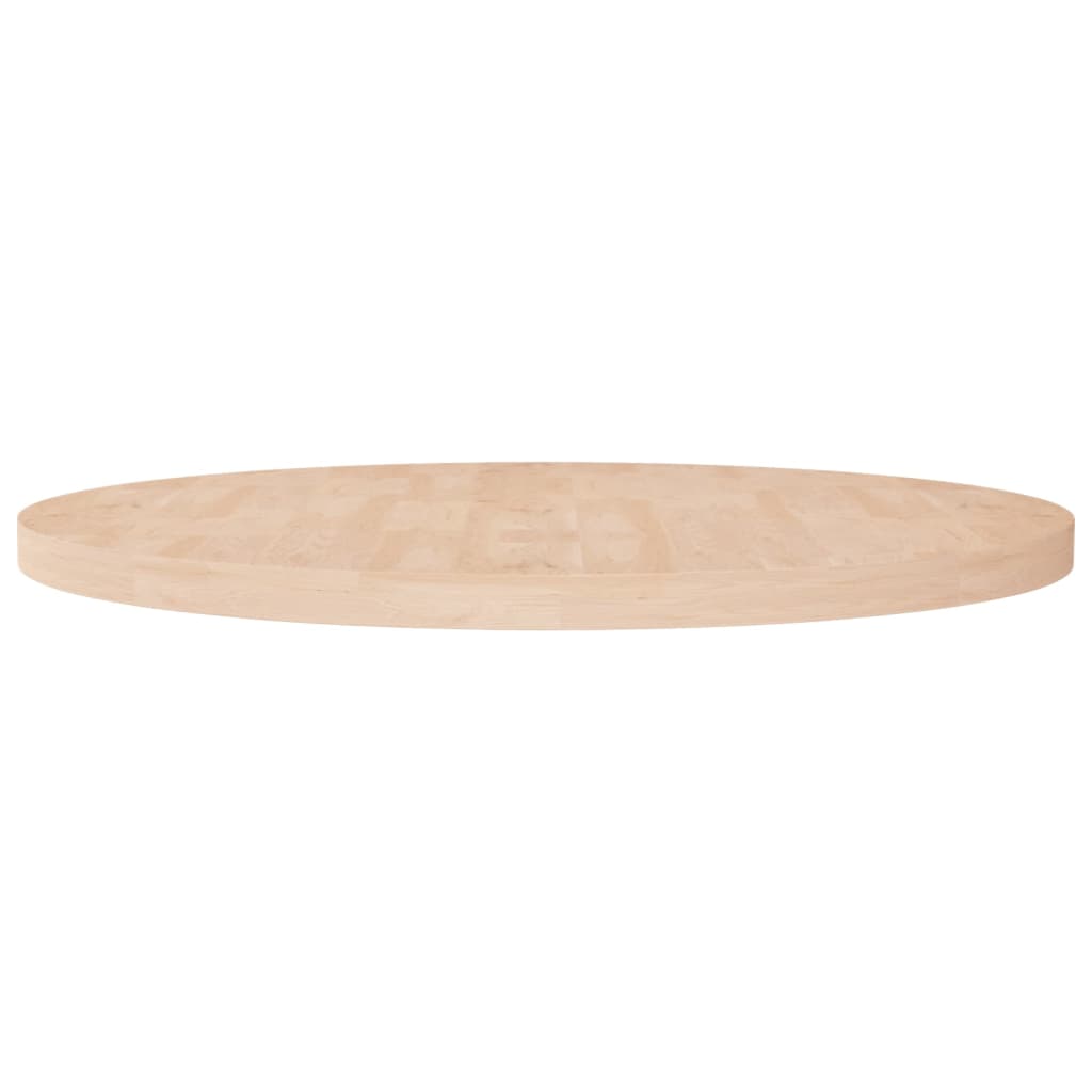 Tafelblad Rond Ø90X4 Cm Onbehandeld Massief Eikenhout Ø 90 x 4 cm Naturel