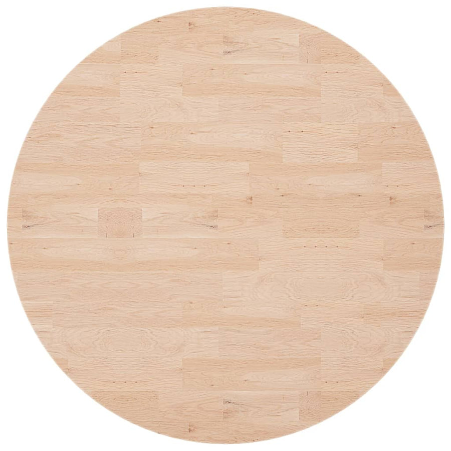 Tafelblad Rond Ø90X4 Cm Onbehandeld Massief Eikenhout Ø 90 x 4 cm Naturel