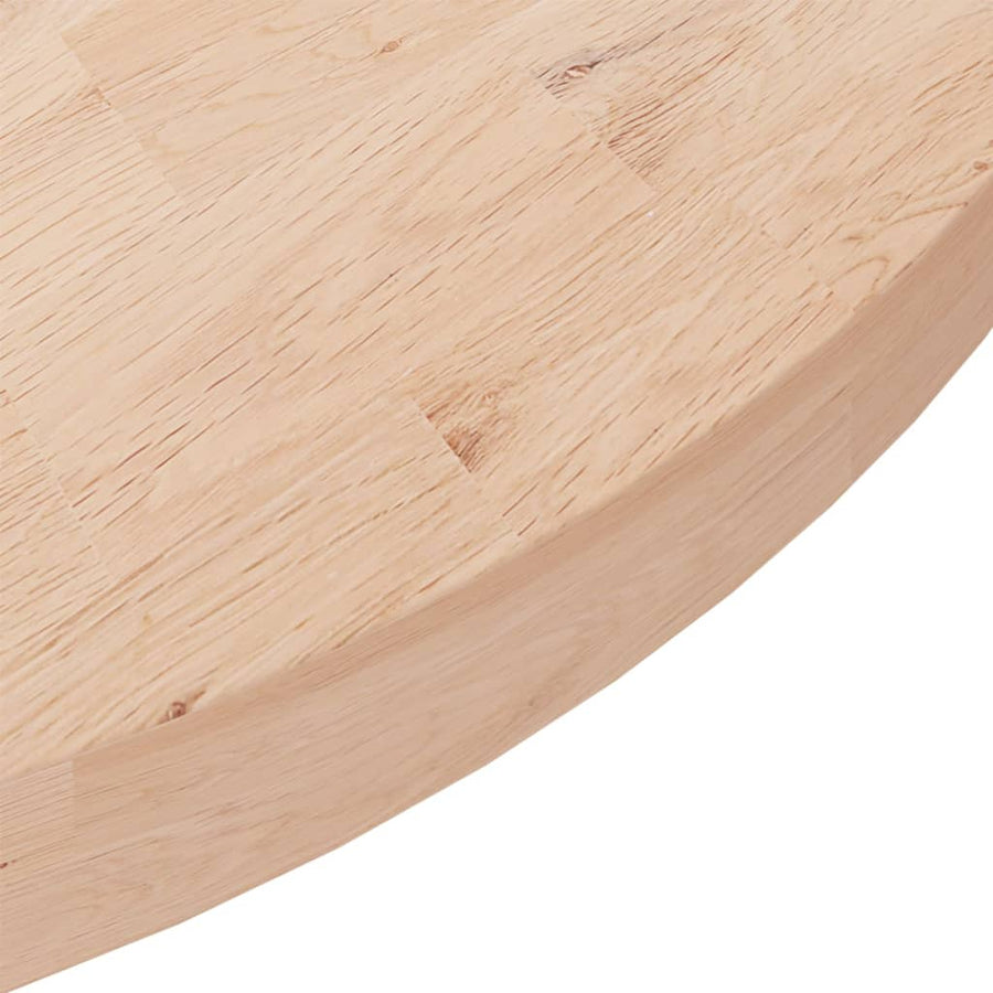 Tafelblad Rond Ø90X4 Cm Onbehandeld Massief Eikenhout Ø 90 x 4 cm Naturel