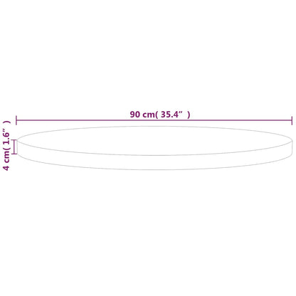 Tafelblad Rond Ø90X4 Cm Onbehandeld Massief Eikenhout Ø 90 x 4 cm Naturel