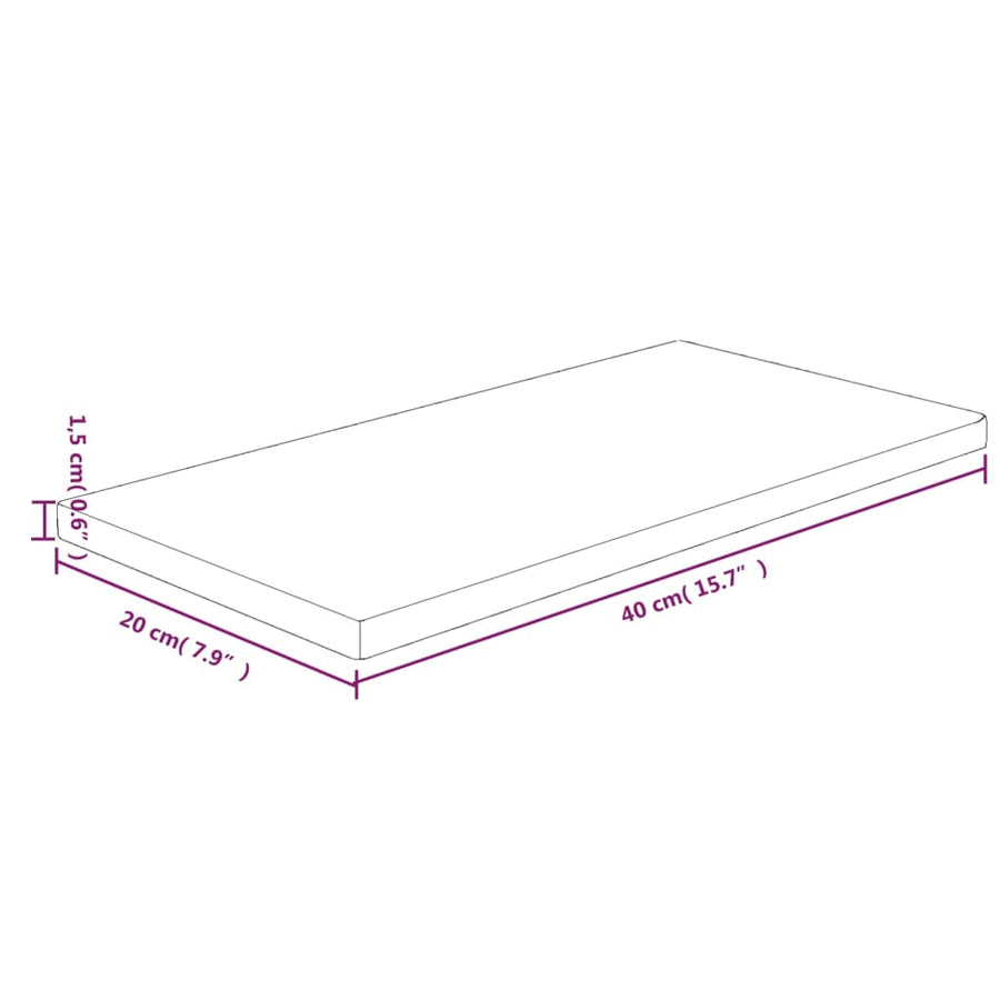 Plank 40X20X1,5 Cm Onbehandeld Massief Eikenhout