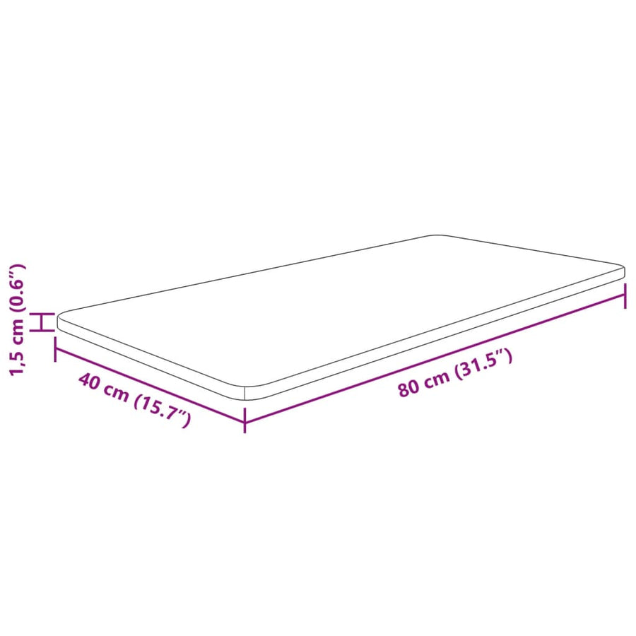 Wastafelblad 80X40X1,5 Cm Onbehandeld Massief 80 x 40 x 1.5 cm Naturel