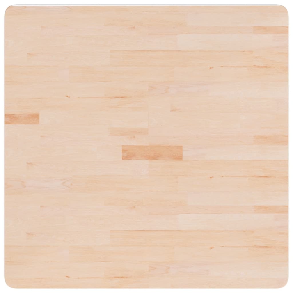 Tafelblad Vierkant 80X80X2,5 Cm Onbehandeld Massief Eikenhout 80 x 80 x 2.5 cm Naturel