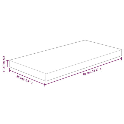 Plank 60X20X2,5 Cm Onbehandeld Massief Eikenhout 1 60 x 20 x 2.5 cm